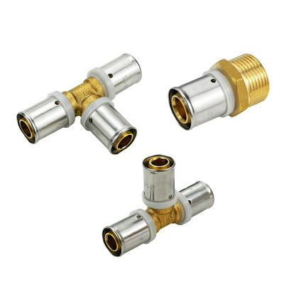 OEM 1/2 ইঞ্চি PEX ব্রাস ফিটিং PEX প্রেস ফিটিং 3/4 ইঞ্চি সমান টি জন্য PEX আন্ডার ফ্লোর হিটিং পাইপ