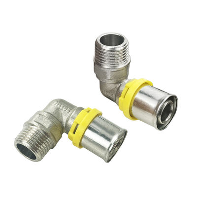 ক্ষয় প্রতিরোধী প্রেস ফিটিং PEX AL PEX পাইপ PEX সামঞ্জস্যপূর্ণ এবং কাস্টমাইজযোগ্য প্রাকৃতিক ব্রাস রঙ গ্যাস জন্য