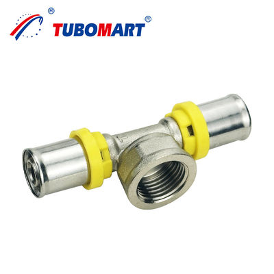 Tubomart OEM PEX AL PEX পাইপ ফিটিং গ্যাস মাল্টিলেয়ার পাইপ ফিটিং TH স্টাইল ব্রাস প্রেস ফিটিং গ্যাস সিস্টেমের জন্য