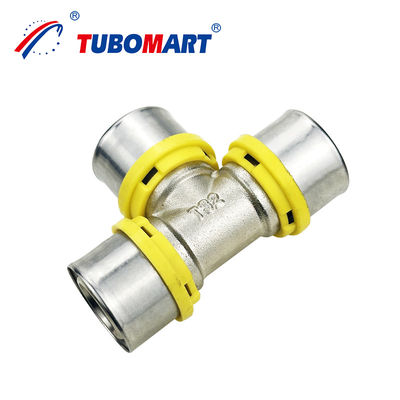 Tubomart পাইকারি TH স্টাইল PEX AL PEX প্রেস ফিটিং কনুই টি কাপলিং ব্রাস প্রেস ফিটিং