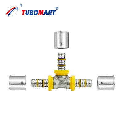Tubomart Pex Al Pex প্রেস ফিটিং সমান কনুই PEX গ্যাস ফিটিং গ্যাস পাইপ ফিটিংস সিস্টেম ব্রাস উপাদান