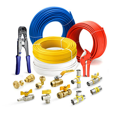 Tubomart 16-32mm ফ্যাক্টরি প্রাইস OEM নীল কাস্টমাইজ Pex ফিটিংস Pex Al পাইপ সংযোগকারী ব্রাস Pex প্রেস ফিটিং প্রেসফিটিংস