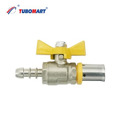 TUBOMART OEM উচ্চ-গুণমান PEX-AL-PEX পাইপ প্রেস জিনিসপত্র 16-32mm সমান এয়ার ভালভ ব্রাস ফিটিংস