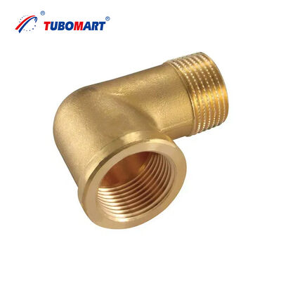 TUBOMART OEM নির্ভরযোগ্য উৎপাদন ১/২ পিতলের ফিটিংস ফিমেল টু মেল এলবো ওয়াটার প্লাম্বিং সিস্টেম